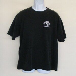 VAN HALEN CREW Concert Tshirt, XL, Black, HOLES, Vintage, Short sleeves, Roadie